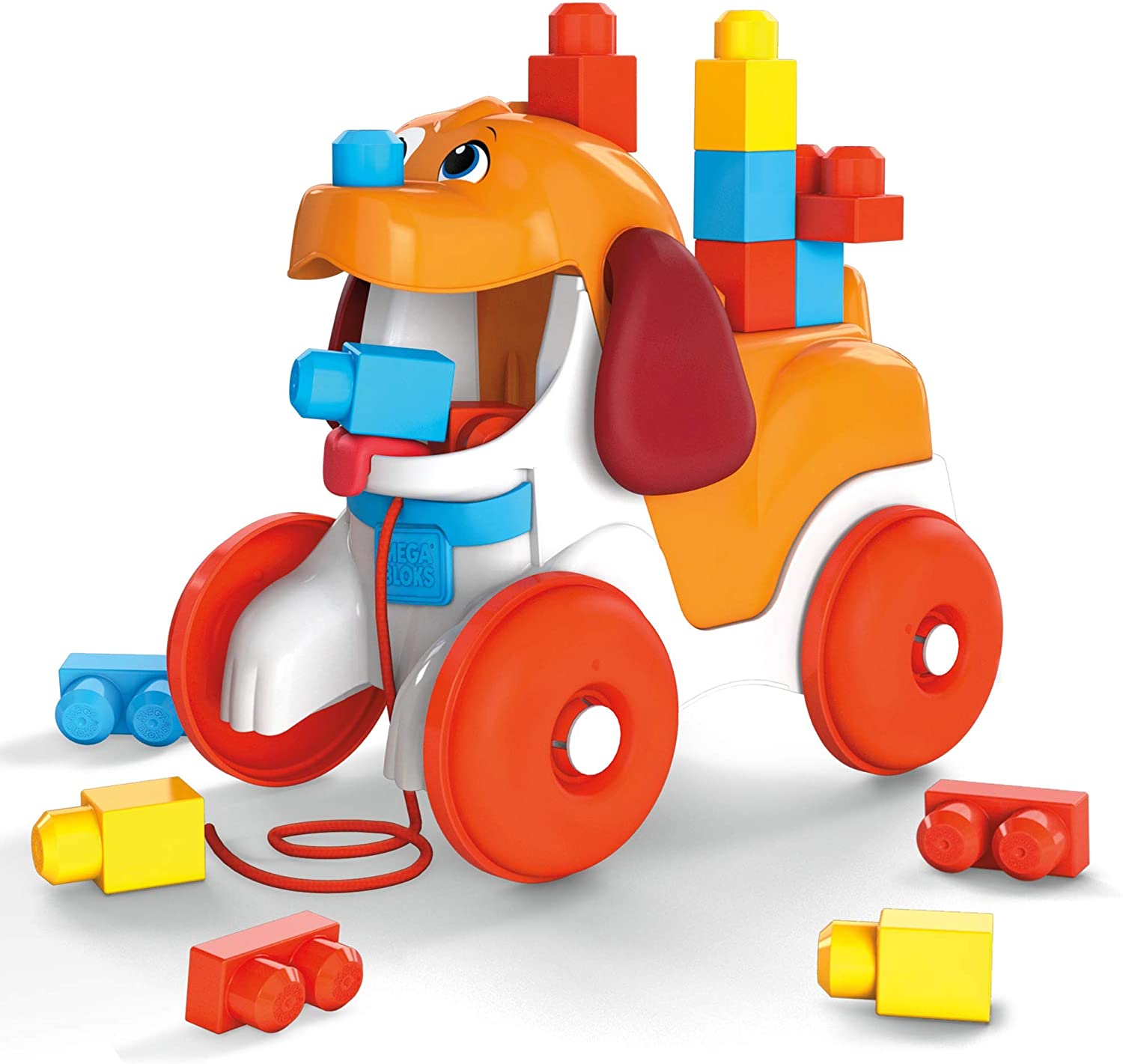 Mega Bloks Gnw63 - Hündchen Zum Hinterherziehen, Bauset Mit 15 Bausteinen, 