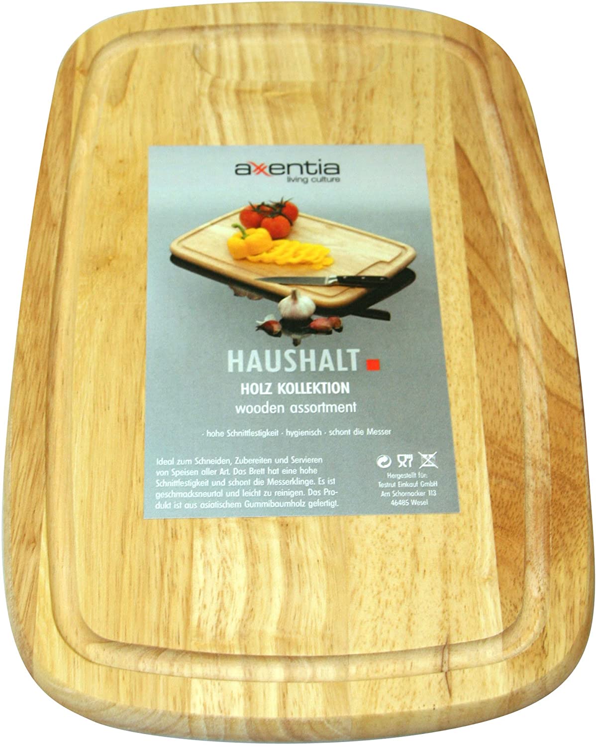 Ingenio von Tefal Axentia 125236 Chopping Board Bamboo with Juice Groove, 32 x 21 cm