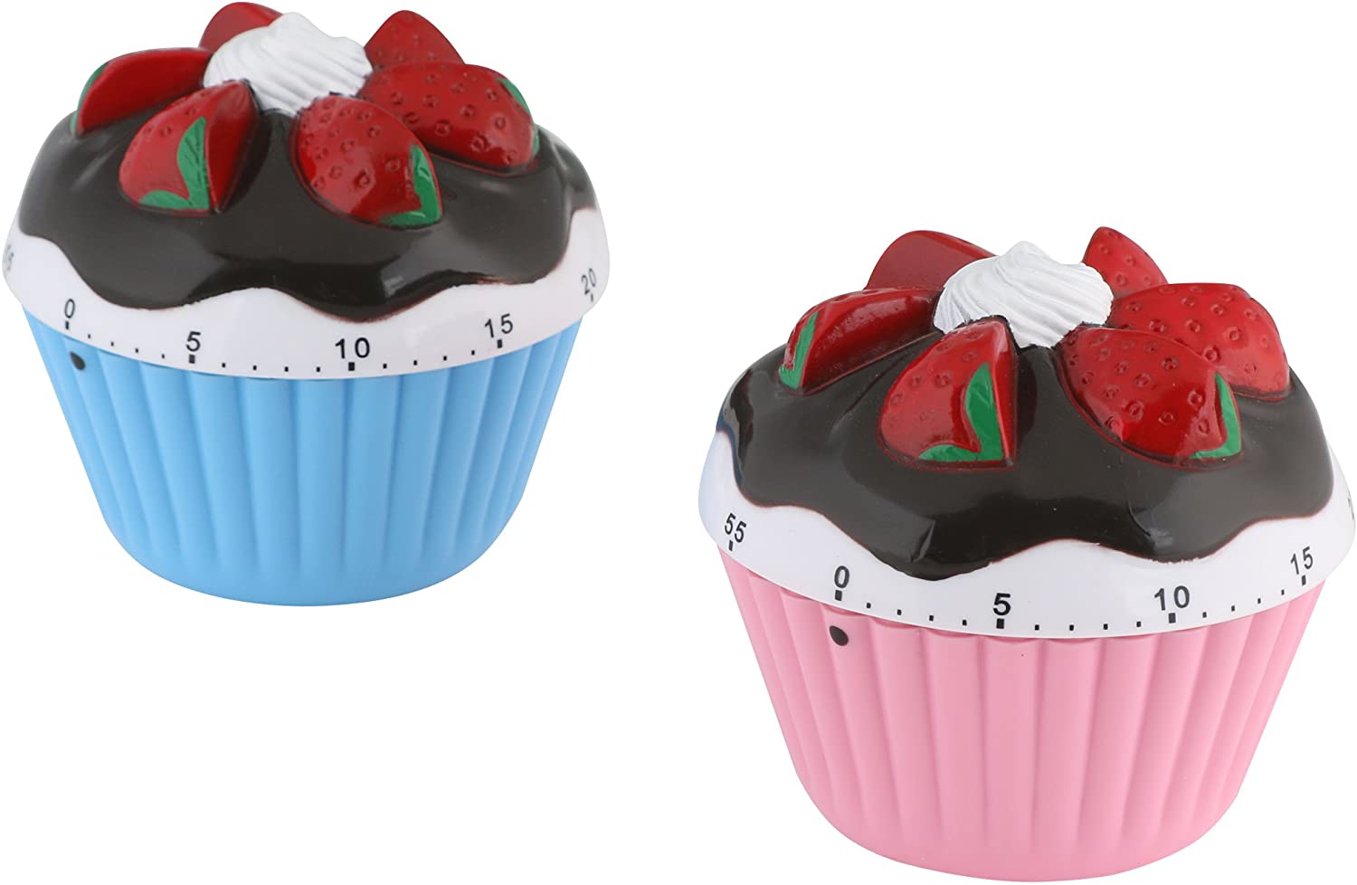 Ingenio von Tefal Axentia 128176 Kuzzeit Alarm Clock Cup Cake Egg Timer Up to 60 Minutes Timer Pink Plastic/4, Blue, 7 x 7 cm