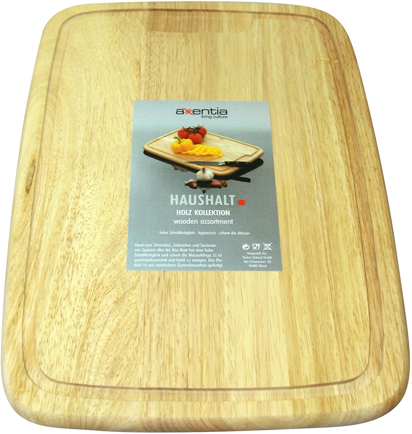 Ingenio von Tefal Axentia 260410 Chopping Board Wooden with Juice Rim 40 x 28 cm