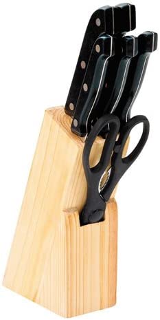 Ingenio von Tefal Axentia 291547 Wooden Knife Block 7 Pieces 5 Knives + Scissors