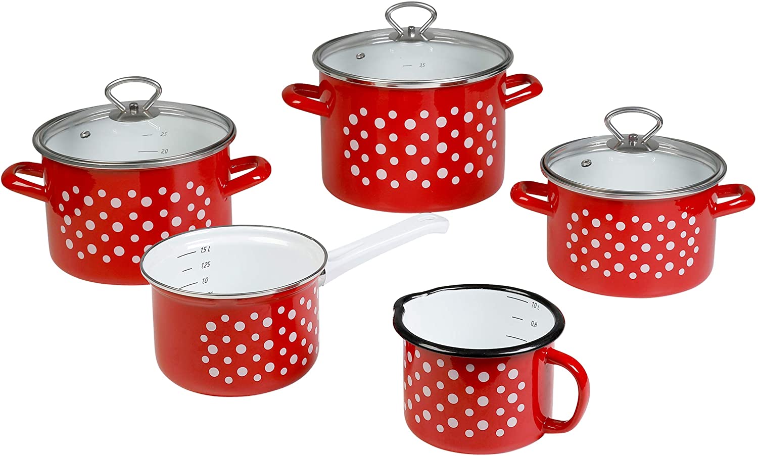 Ingenio von Tefal Axentia 5-piece set. Xante Saucepan Set Enamelled Steel Suitable for All Hobs