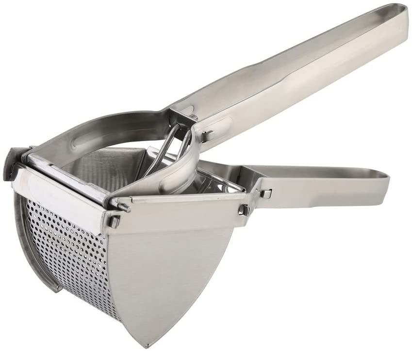 Ingenio von Tefal Axentia Stainless Steel Potato Ricer/Spaetzle press in Silver Tough Basket Width 85 mm