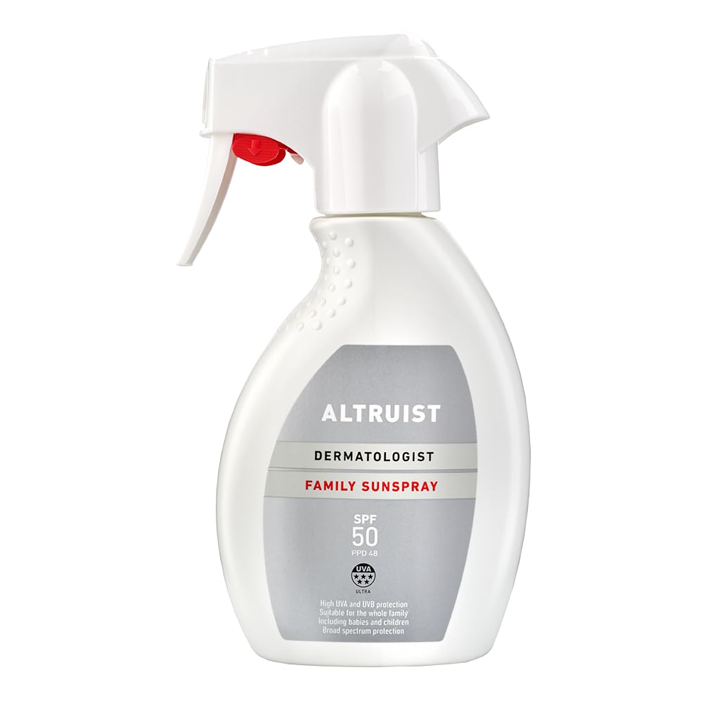 Altruist Family Sun Spray SPF 50, 5 Star UVA PPD 48, Fragrance-Free, Paraben-Free, Water-Resistant Sun Protection for Babies (6 Months and Above), Kids and Adults, 250ml Spray