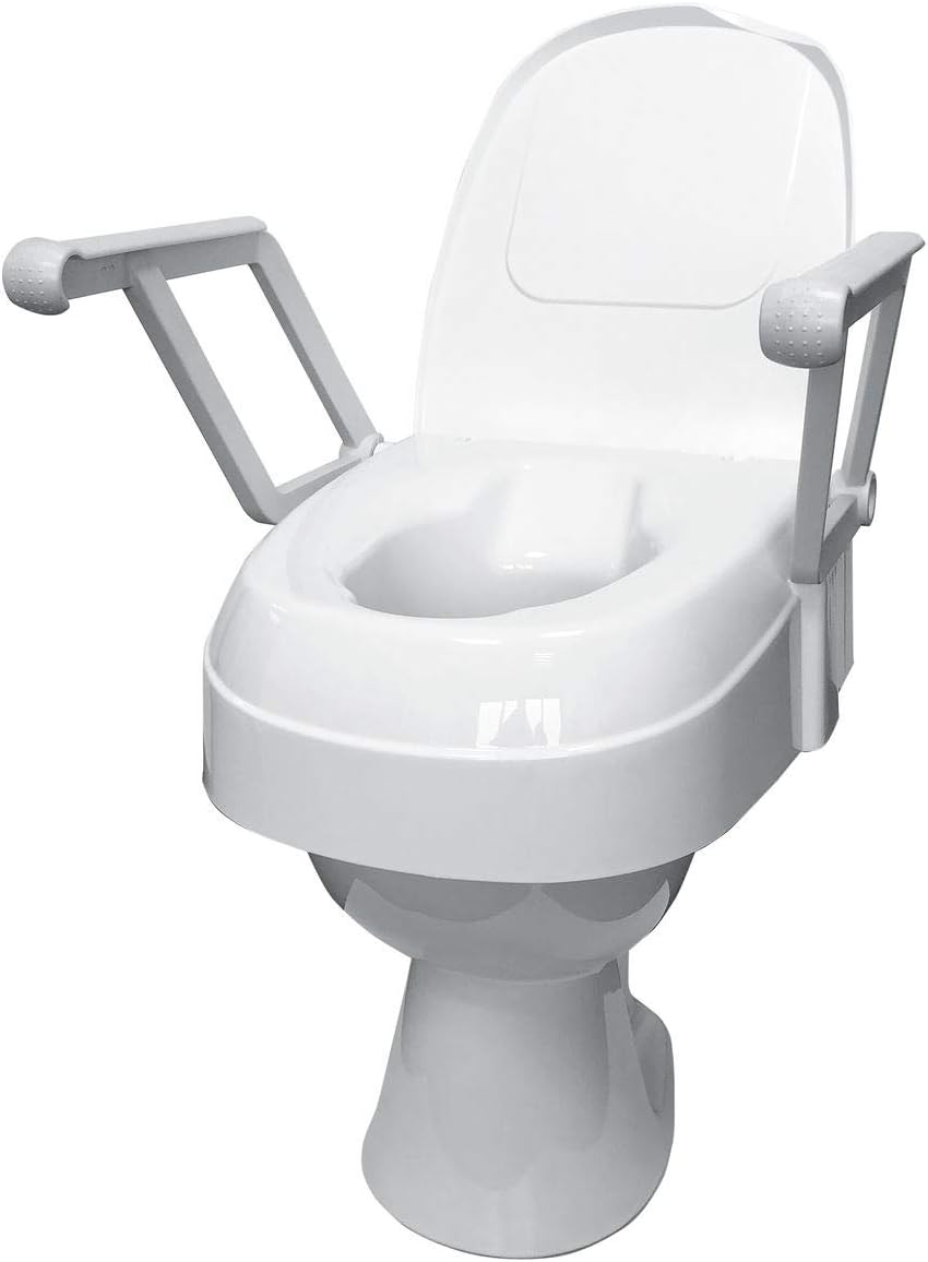 Drive Medical Drive Toilet Seat with Lid and Armrests