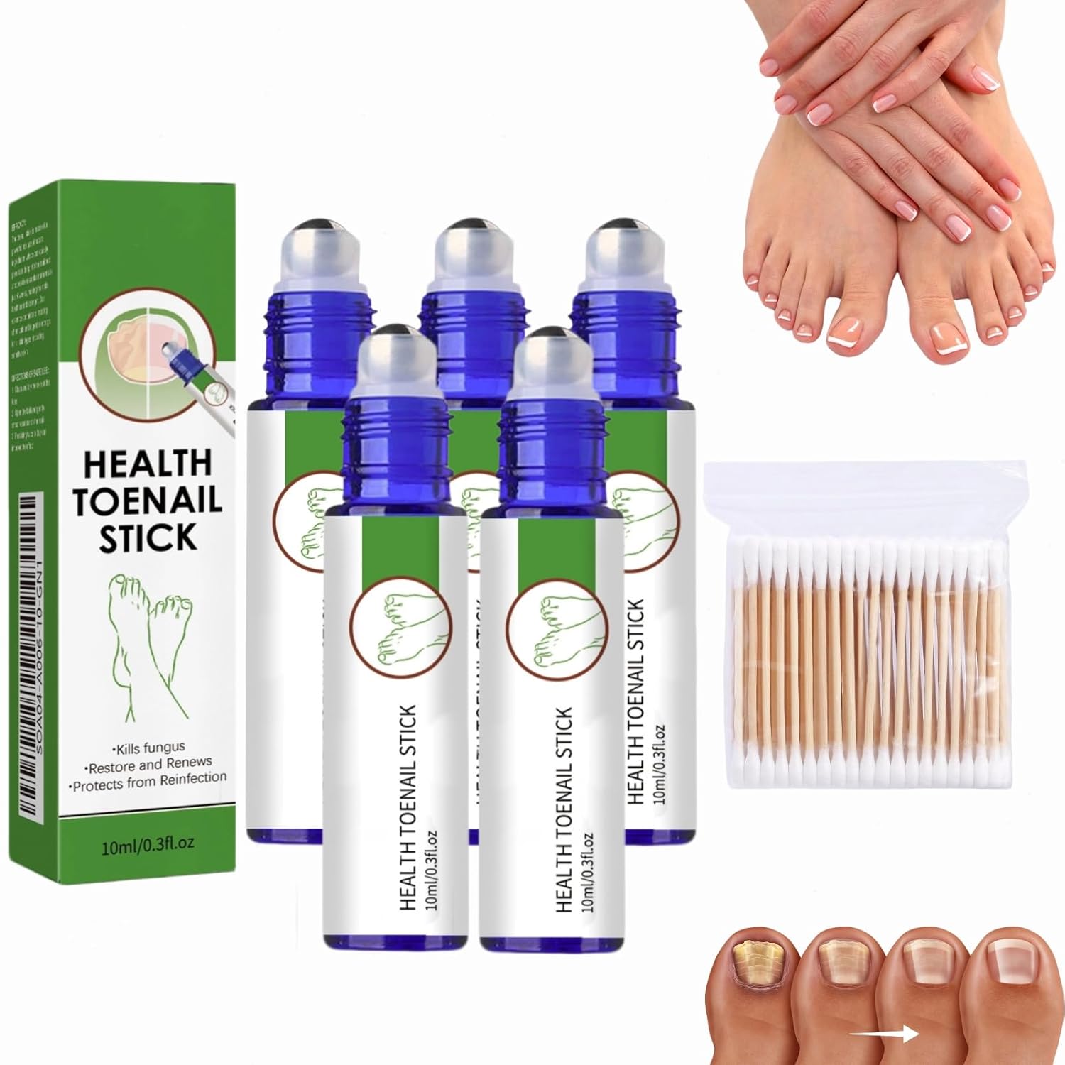 Dewppxi Nailshield Anti-Fungal Stick, Nailshield Anti Fungal Stick, Nail Shield Anti-Fungal Stick Roll-On, Natural Nail Hardener for Damaged Nails - No More Nail Fungal (Pack of 5)