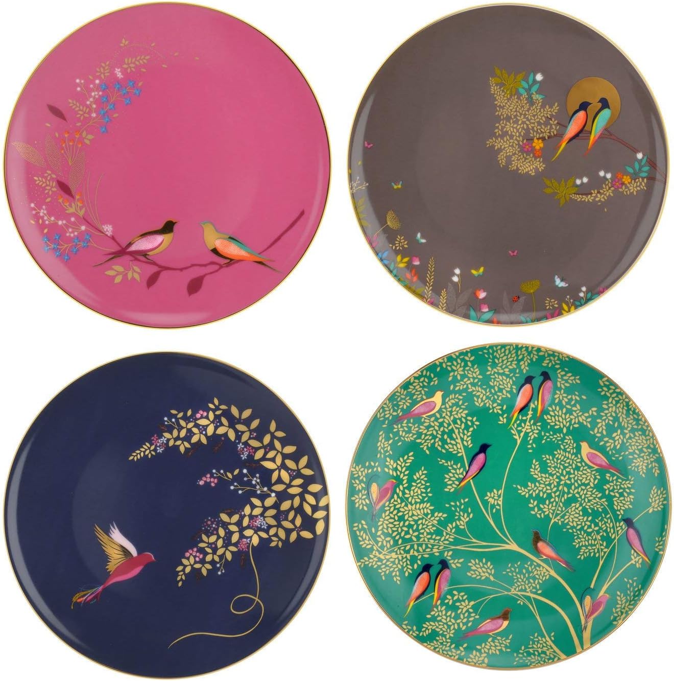 Portmeirion Sara Miller London cake plates 4 pieces