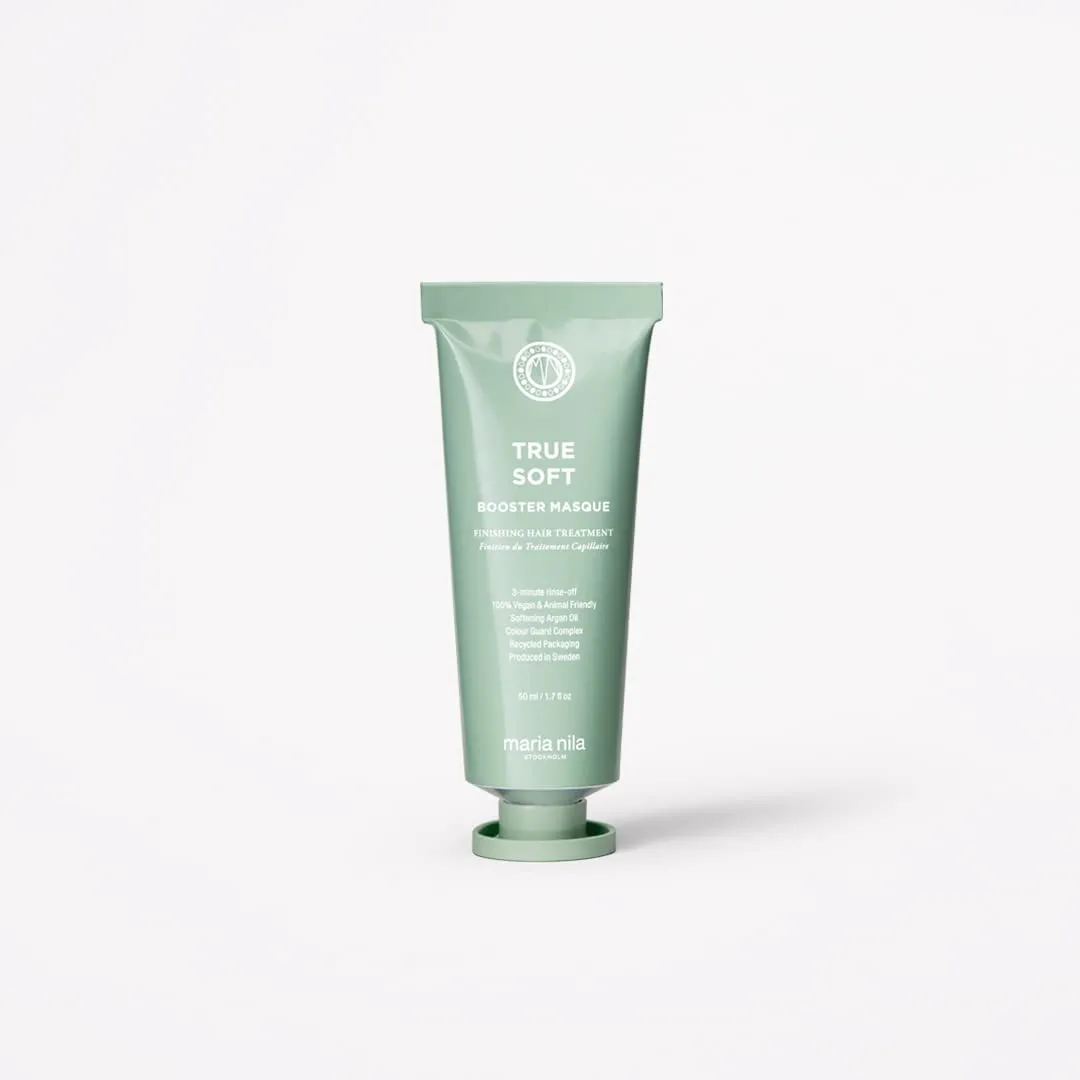 Maria Nila Hair Mask Booster Masque True Soft Instant Moisturising Repair Mask, Rich Hair Care Dry Hair, Hair Treatment Argan Oil, 50 ml, ‎clear