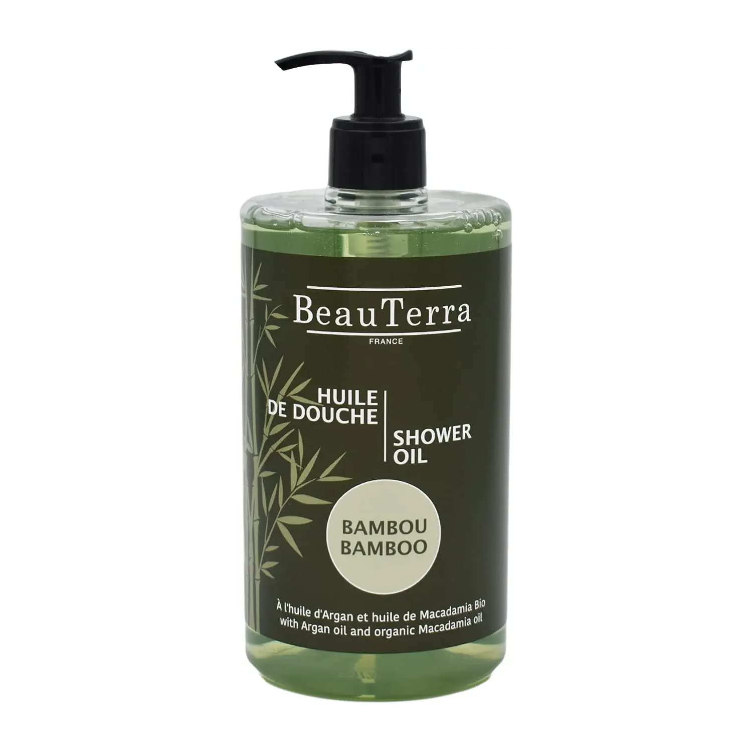 Cenyo BeauTerra Aceite de Ducha Bamboo - Vegan and organic - All types of pieces including sensitive and sensitive skins - Body and hands - Limpia and nourishment of the skin and deja un aroma fresco - Fragancia Bamboo - 750 ml