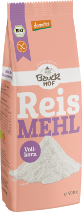 Bauckhof Flour, rice flour whole grain, Demeter, gluten-free, 500 g