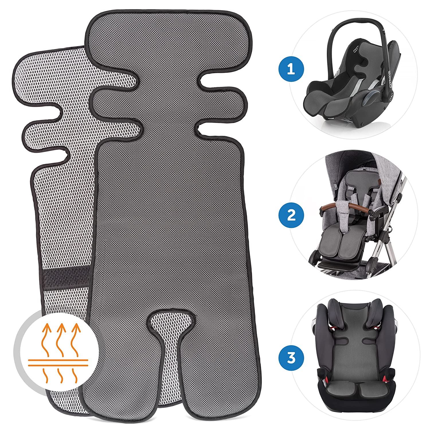 Zamboo Breathable Summer Seat Cushion for Pushchairs Buggies Car Seats and Booster Seats – Cools & Protects Seat Cover From Stains