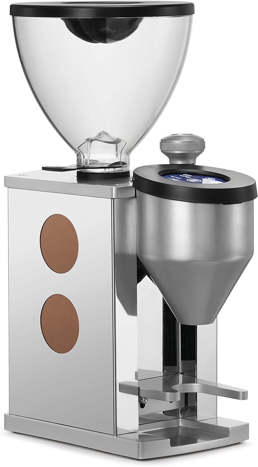 Rocket Dog Rocket Faustino Coffee Grinder Chrome/Copper Compact Coffee Grinder With Elegant But Simple Design and High Quality