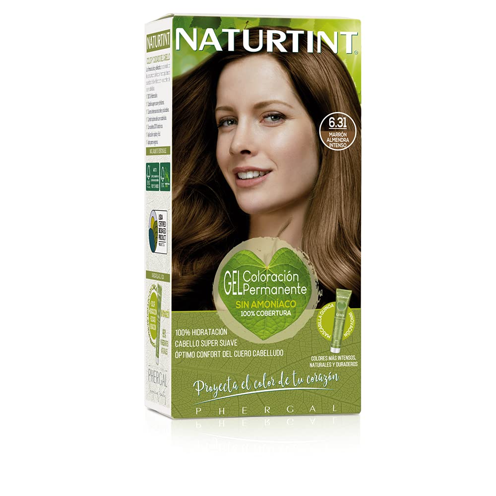 NATURTINT Biobased, ammonia-free coloring, 6.31 intense almond brown, 100% gray coverage, plant ingredients, natural and long-lasting color