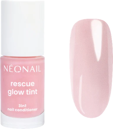 NeoNail Nail care Rescue Glow Tint, 3in1 Nail Conditioner, Glitter Rose, 7.2 ml