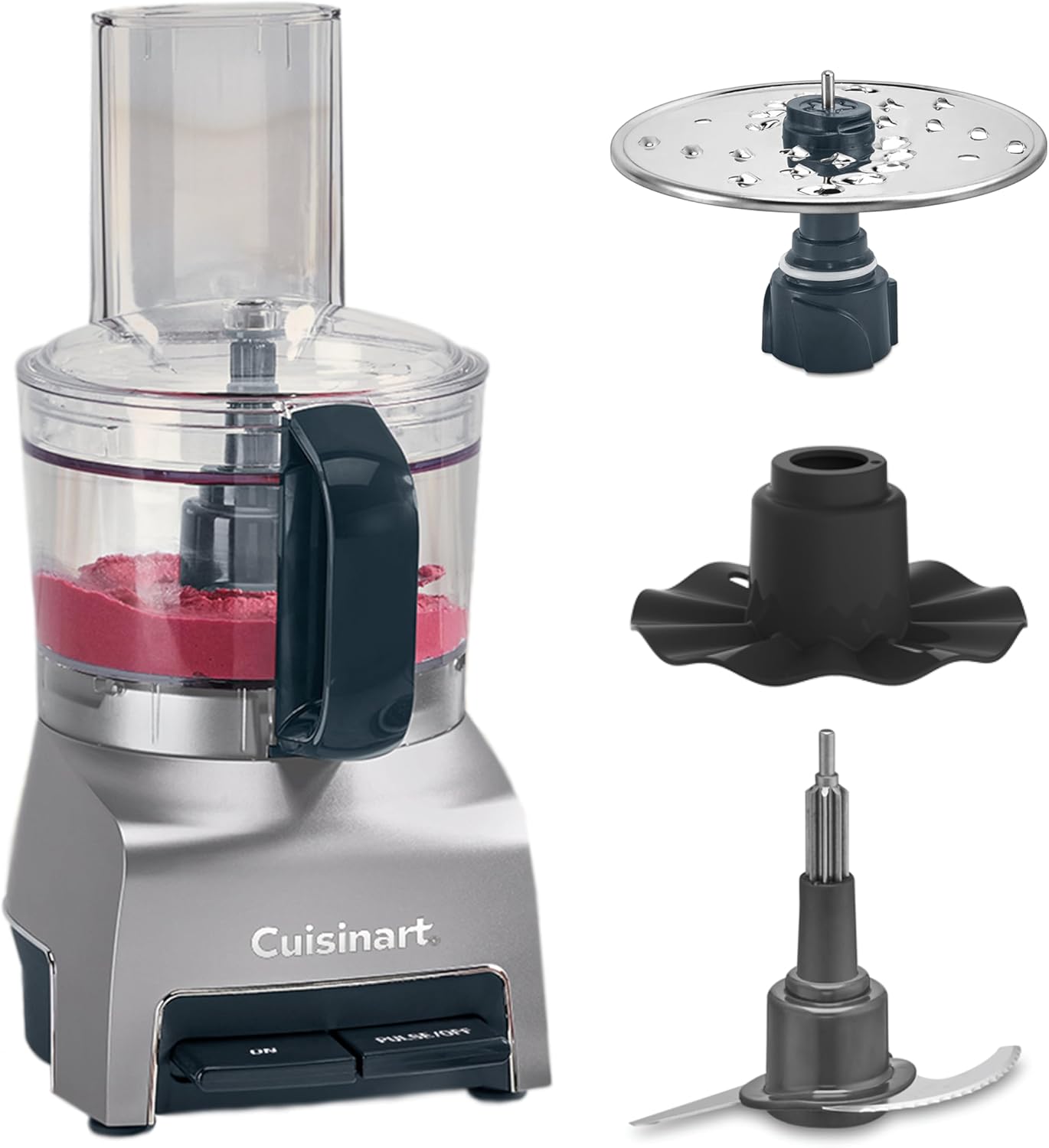 Cuisinart FlexPrep 1.1 L Food Processor All-in-One: Chopping, Grating, Pureeing, Beating Stainless Steel Blade, Reversible Disc & Whisk Attachment, BladeLock System, One-Button Operation & Pulse
