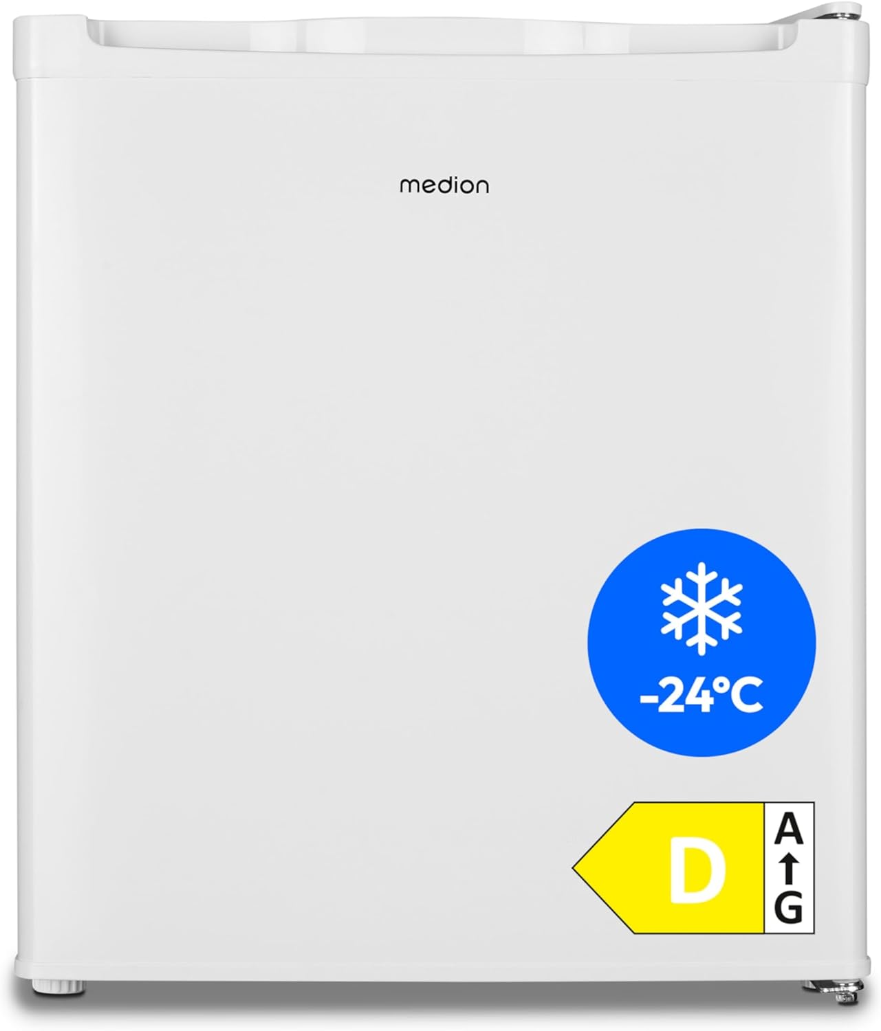 MEDION MD37675 Mini Freezer (33 Liter Capacity, 51 cm High, Height-Adjustable Feet, Recessed Grip, Manual Temperature Setting, Star Rating 4 Stars, MD37675)