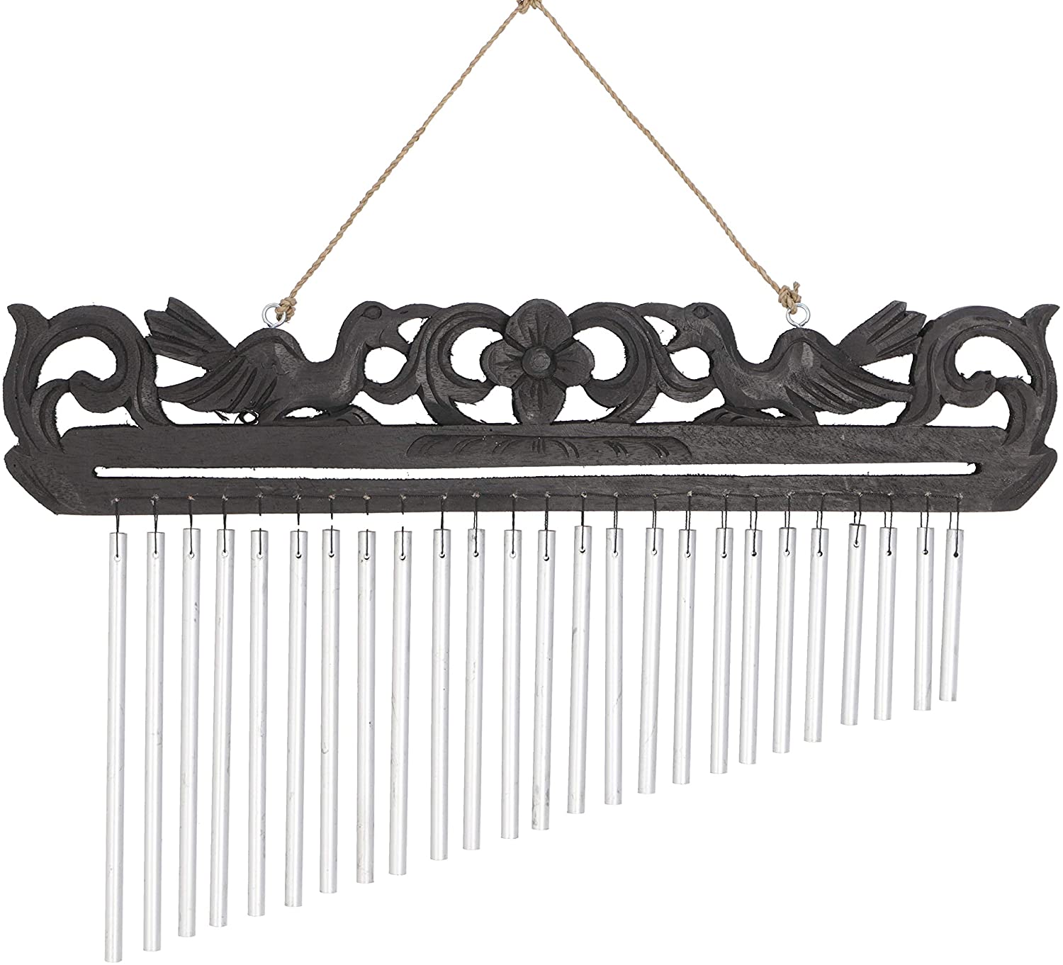 Guru-Shop Aluminium Wind Chime Carved 8 / Sound And Wind Chimes