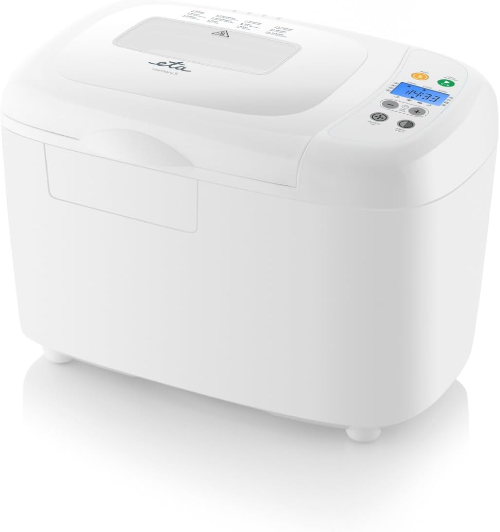 ETA Harmony II Brewing Machine I Multifunctional I 850 W I12 Programmes I Capacity 1.5 kg I Keep Warm I Delayed Start I 3 Crust Types I Gluten-Free Baking I Yoghurt and Jam