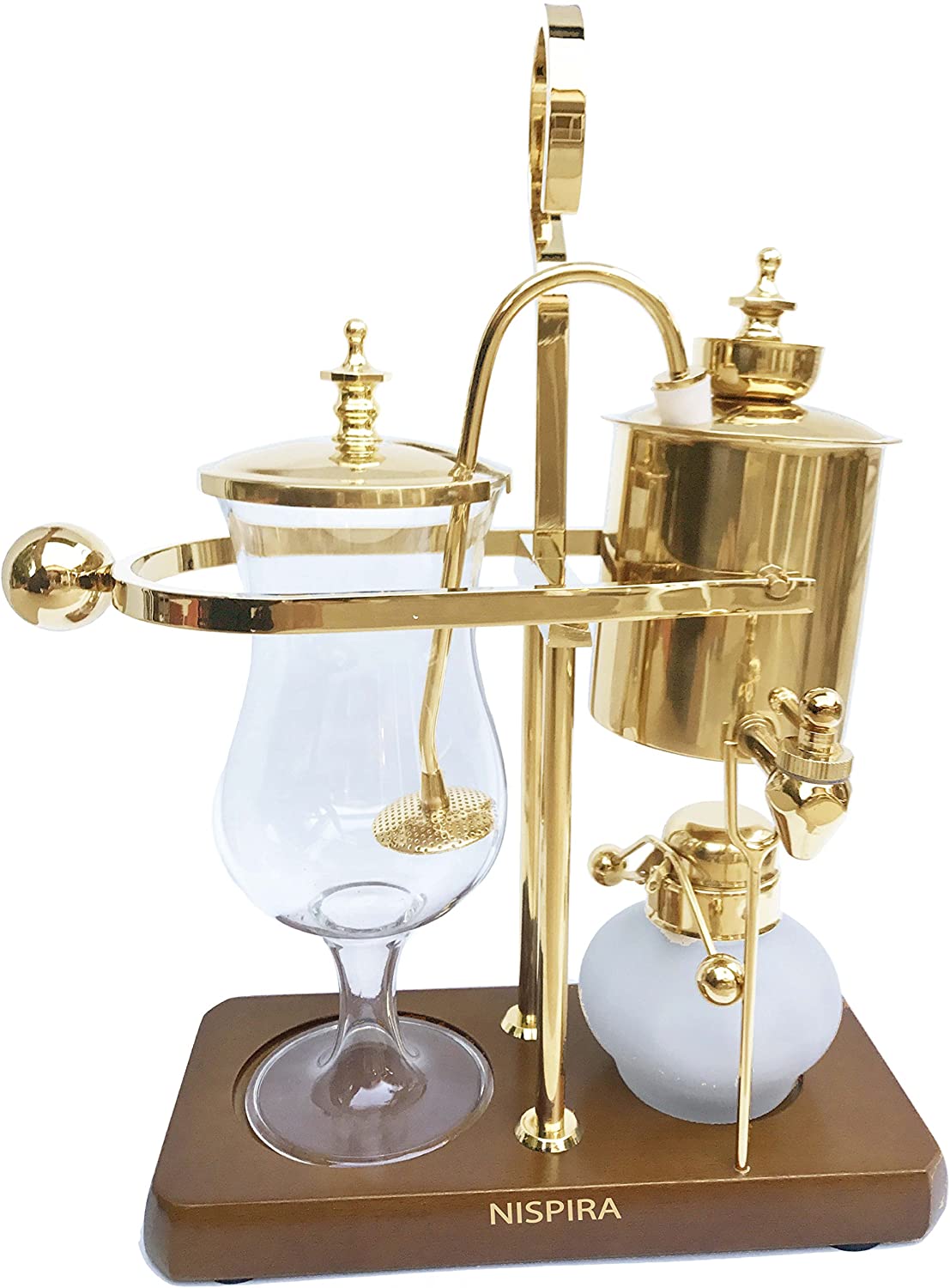 Nispira Belgian Belgium Luxury Royal Family Balance Siphon Coffee Maker Gold Colour
