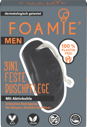 FOAMIE Men Solid Shower Activated Carbon, 90 g
