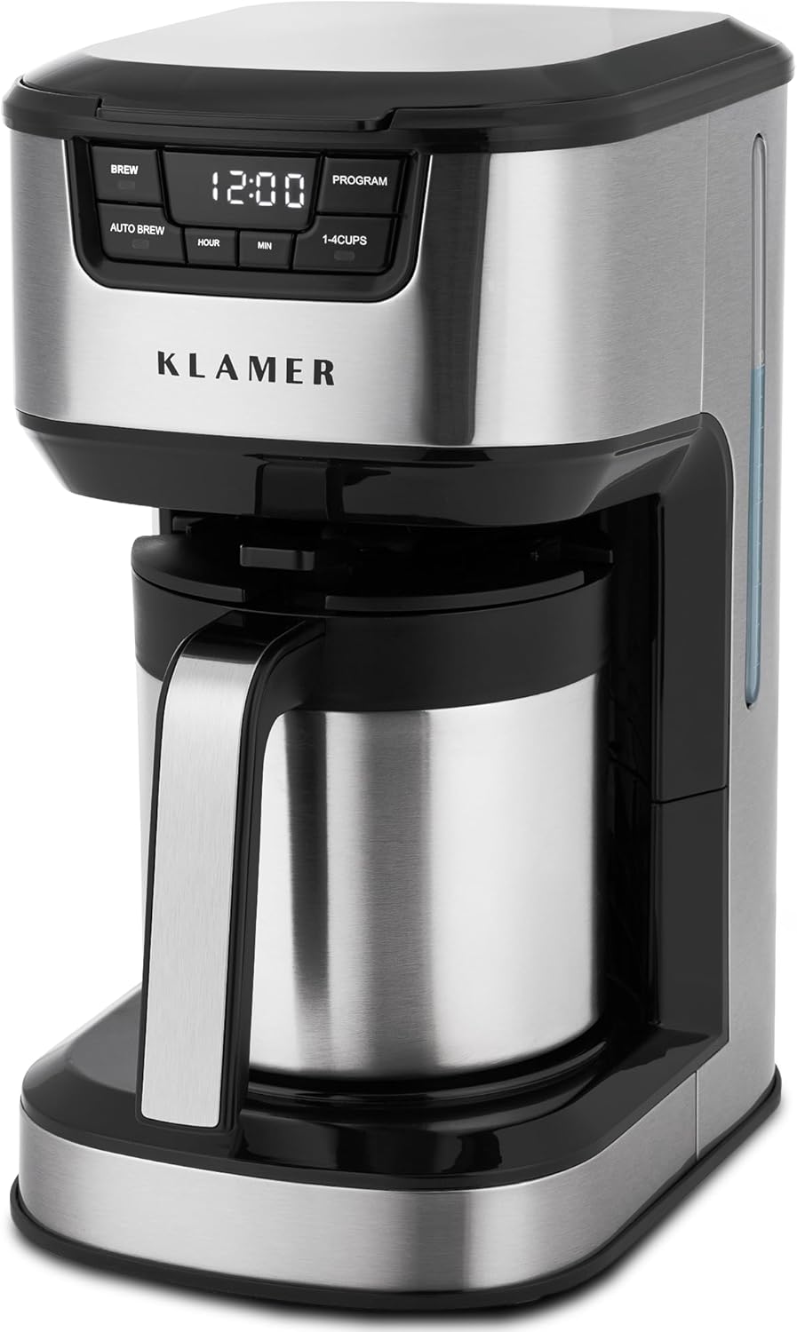 KLAMER Filter Coffee Machine with Thermos Flask, Coffee Maker with 1.25 L Capacity, Start Time Delay & Drip Stop, 1000 Watt Coffee Machine for up to 10 Cups