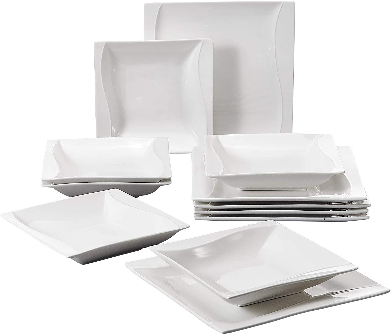 Malacasa Carina Series 30-Piece Porcelain Crockery Set For 6 People
