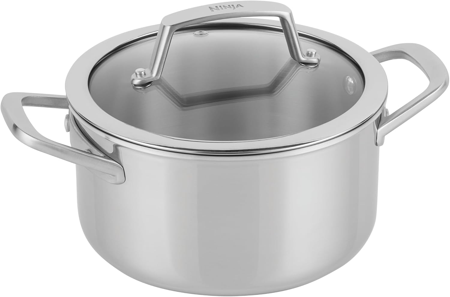 Ninja EverClad C90218EUI Stainless Steel Saucepan 18 cm Suitable for All Hob Types Including Induction Oven Safe up to 315°C Base 100% Induction