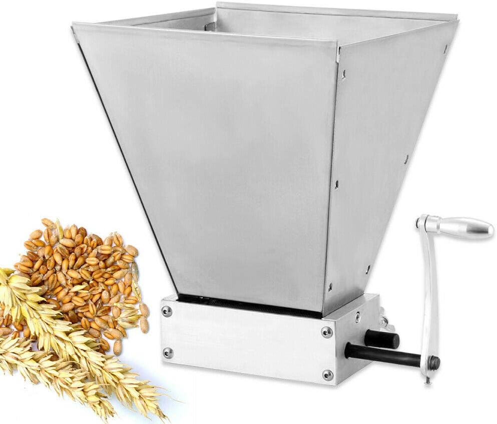 KAUITOPU 4L Grain Crusher, Manual Scrap Mill for Brewing Barley Wheat Malt Grain Mill