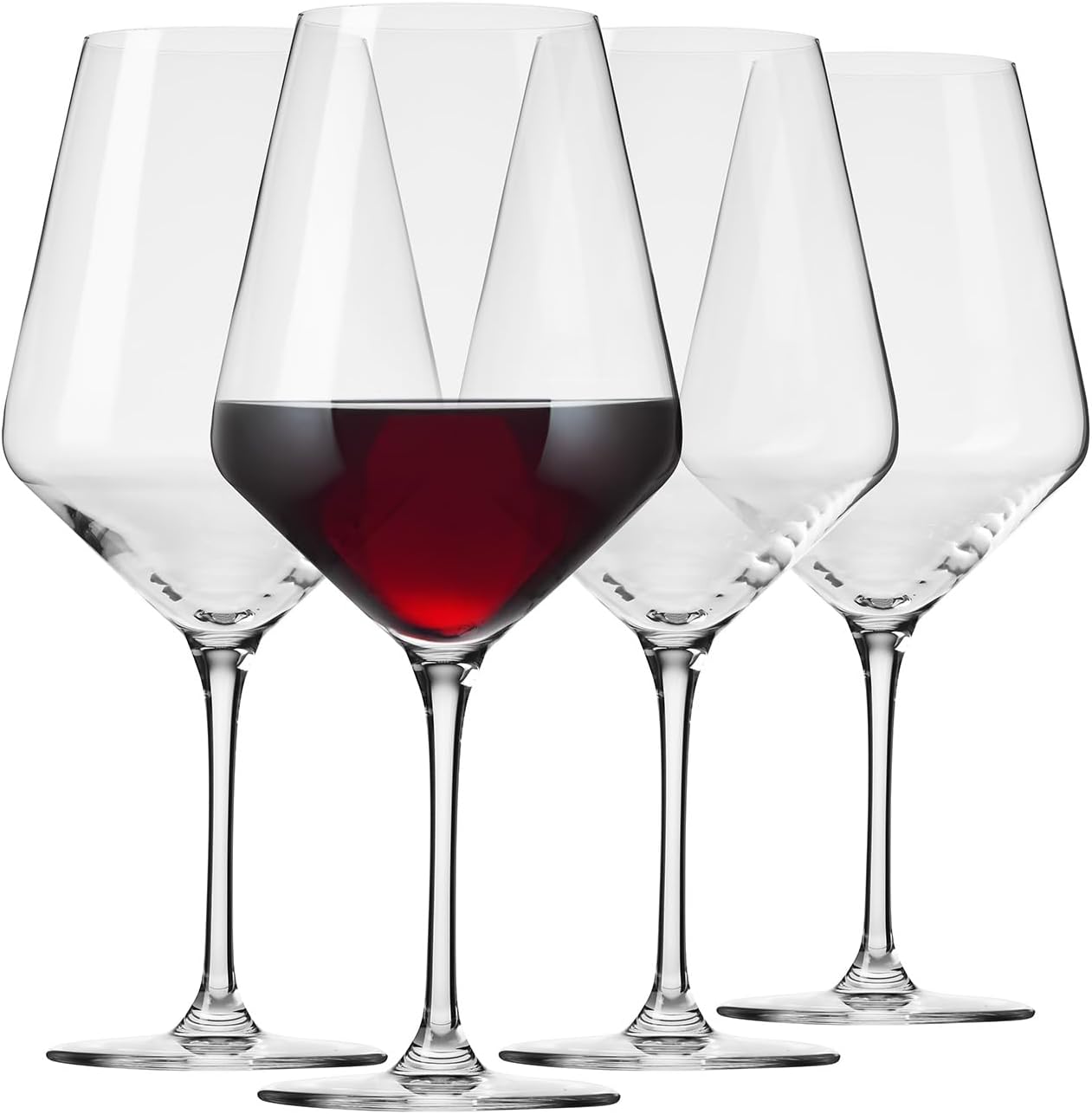 Krosno Crystal Red Wine Glasses | Set of 4 | 730ml | Avant-Garde Collection | Ideal for Household, Restaurant and Party | Dishwasher Safe | Lead Free Crystal Glass