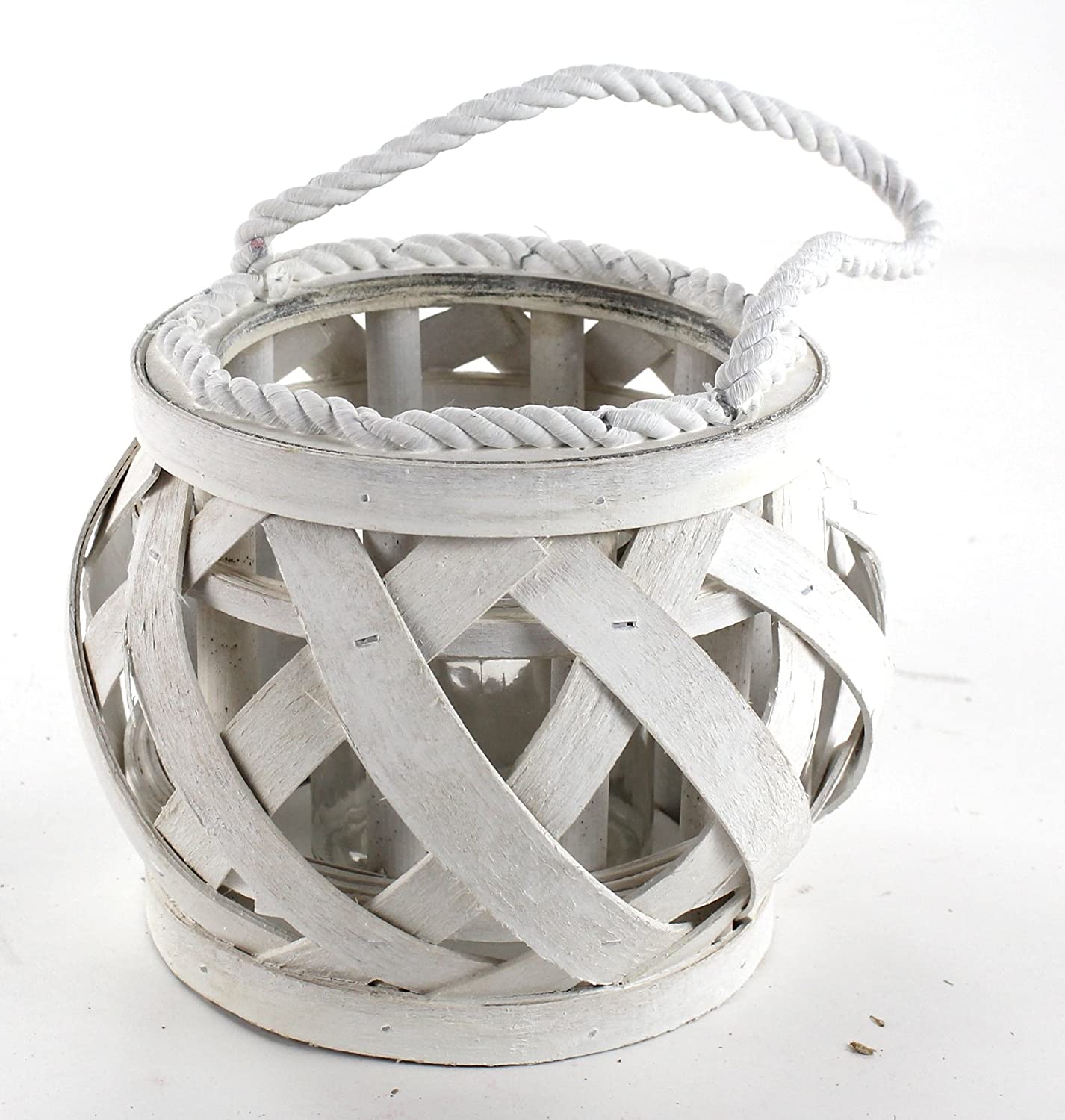 Decoline Wooden Lantern with Rope Handle 1 Piece Small