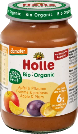 Holle baby food Fruits apple & plum from the 6th month, 190 g