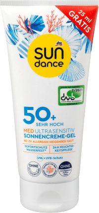 Sundance Med Sonnenkreme Gel LSF50+ overfill, 175 ml