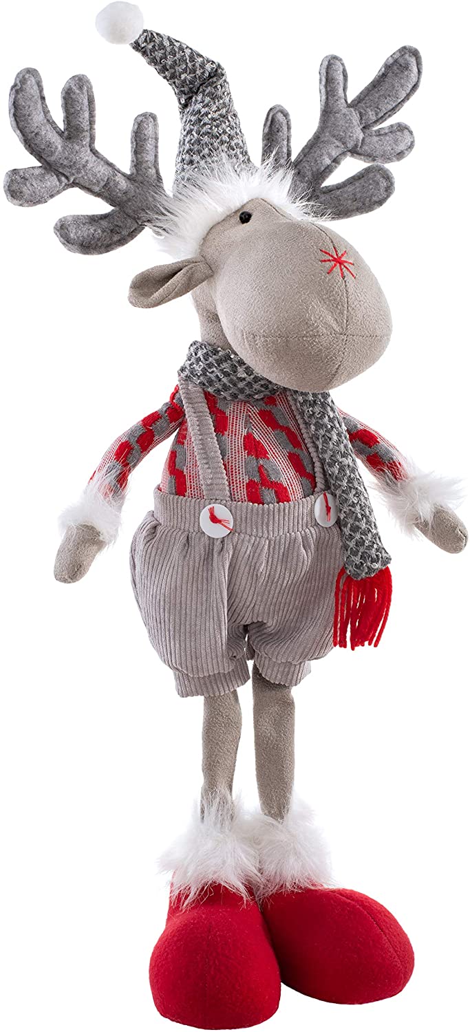 WeRChristmas 56 cm Two Legs Standing Elk Figurine, Multi-Colour