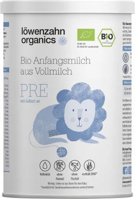 Löwenzahn Organics Initial milk PRE on a whole milk base, from birth, 400 g