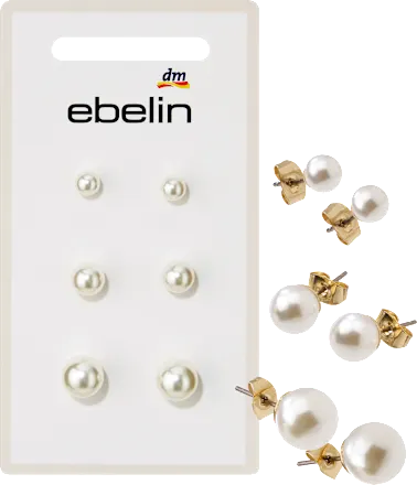 ebelin Pearl stud earrings, 6 pieces