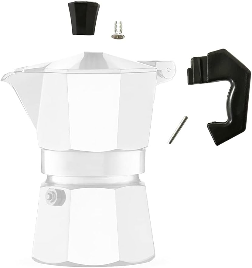 Mondo Idea Replacement Moka Handle for Coffee Machine 1/2/3/6/9 Cups (1 Cup) Black