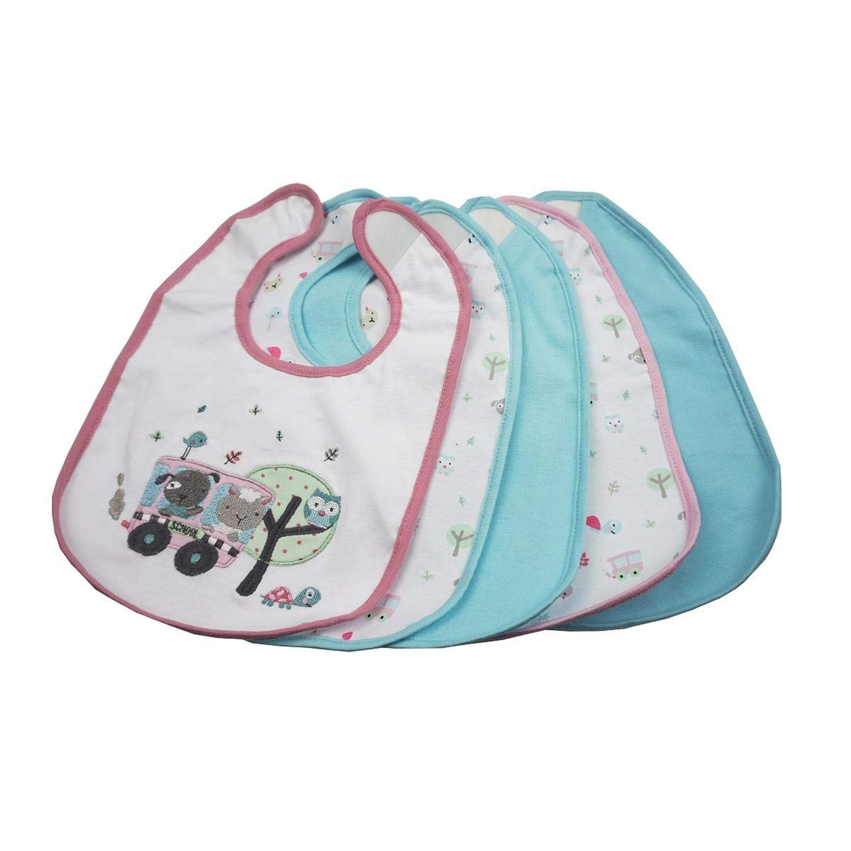 Olmitos Pack of 5 Bibs - Cotton Front, EVA Backing