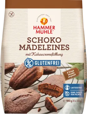 Hammermühle Madeleines, chocolate, gluten-free (6 pieces), 180 g
