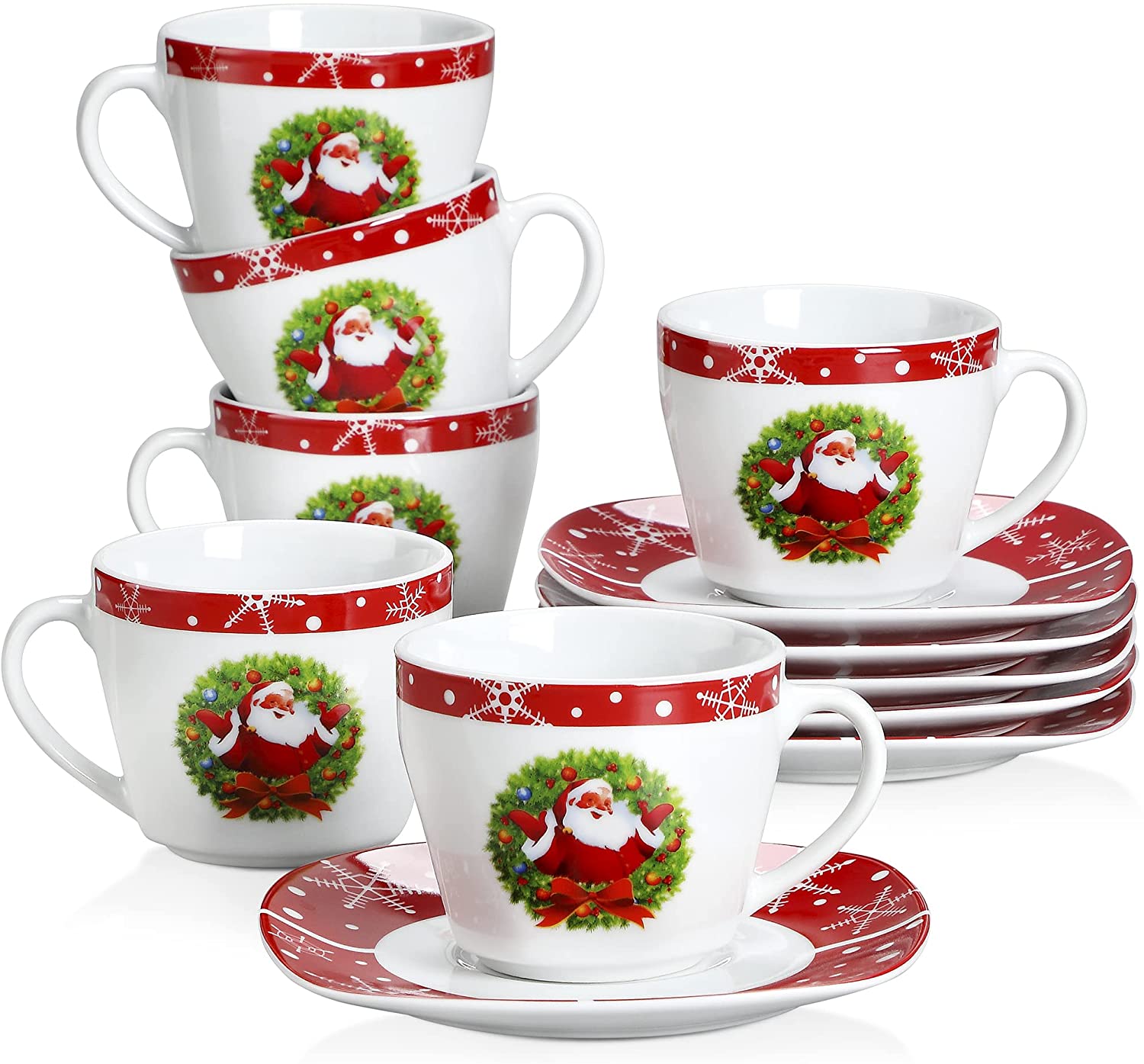 VEWEET, Dinner service set, porcelain crockery set, coffee service, dinner service for Christmas