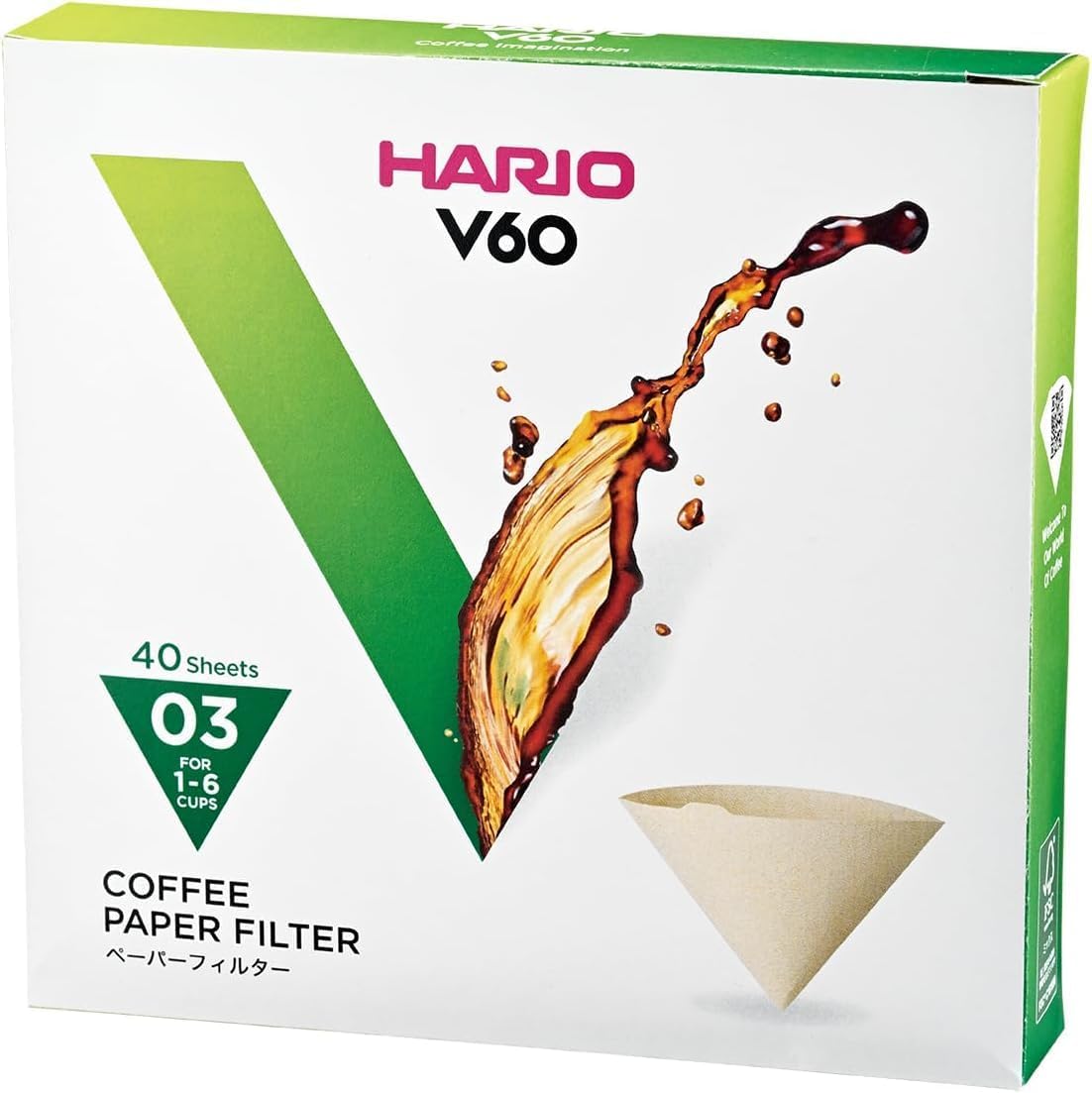 Hario Paper Filter Misarashi for 03 Dripper, Pack of 40, Brown