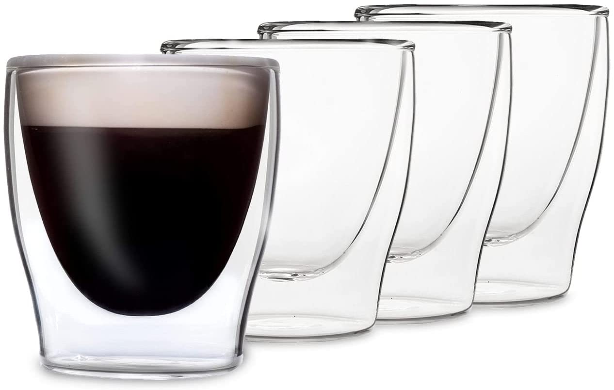 DUOS Feelino Double-Walled Thermal Tea Glasses / Coffee Glasses with Floating Effect Keeps Drinks Warmer for Longer and Cold Cold for Longer