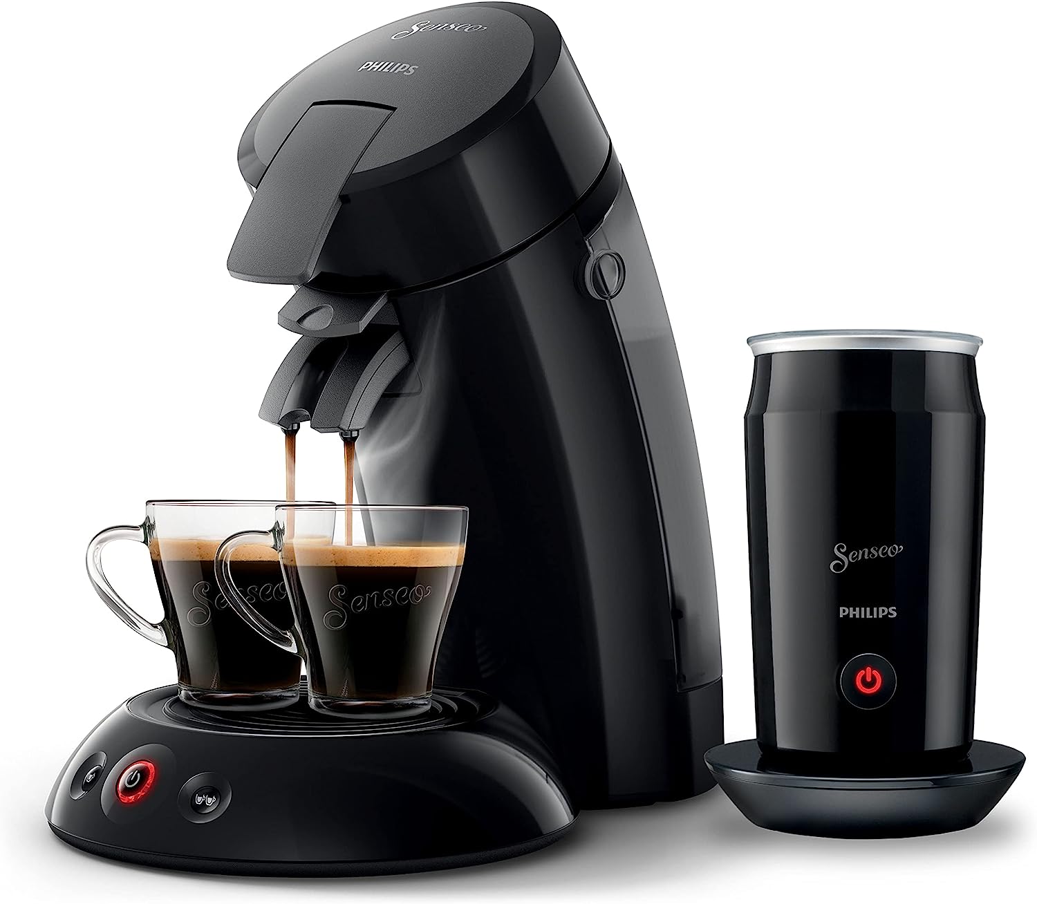 Philips Domestic Appliances Senseo Original Coffee Pad Machine with Milk Frother - Coffee Boost and Crema Plus Technology, 0.7 Litres, Black, (HD6553/65)