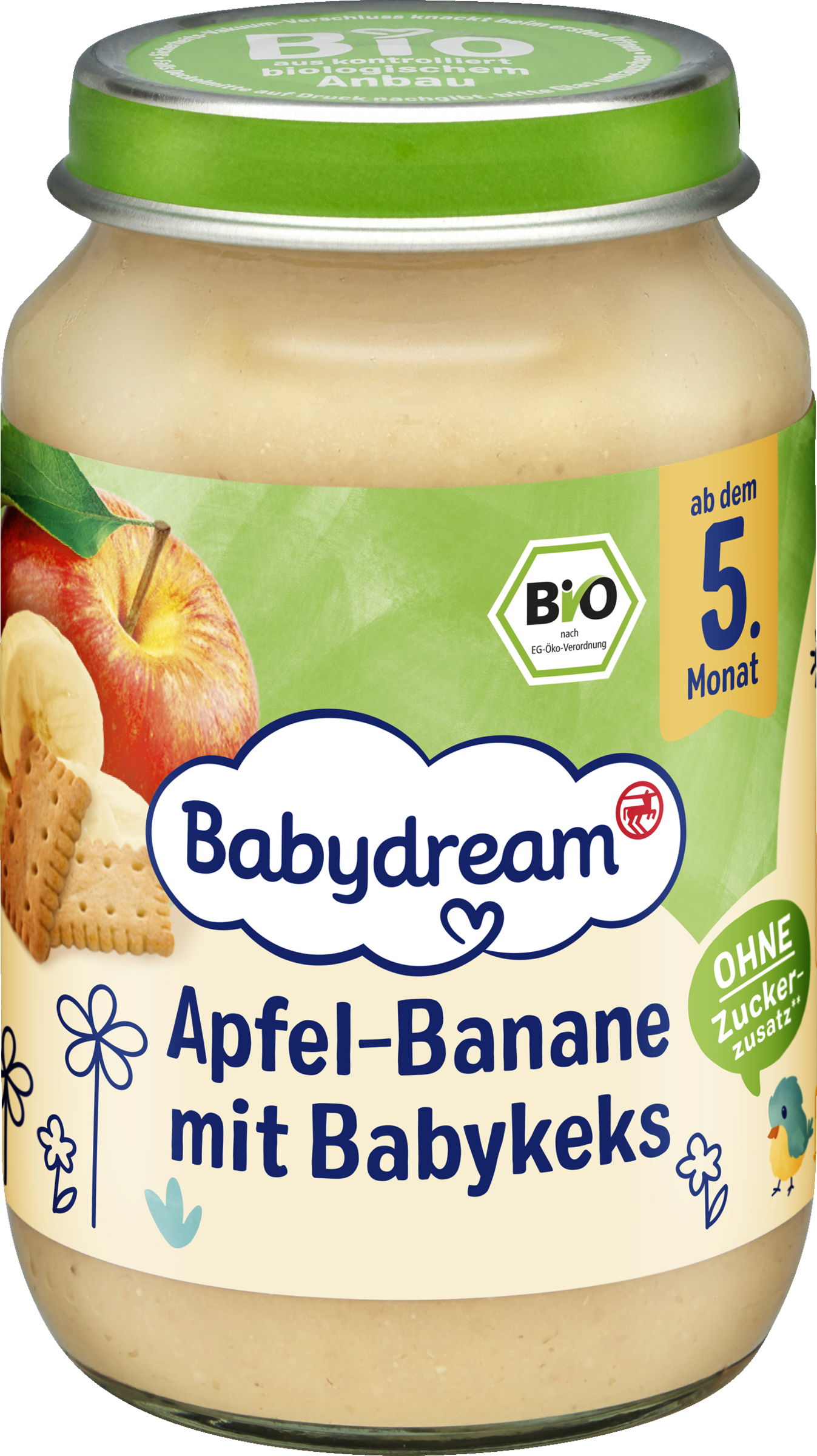 Babydream organic apple-banana with baby biscuits