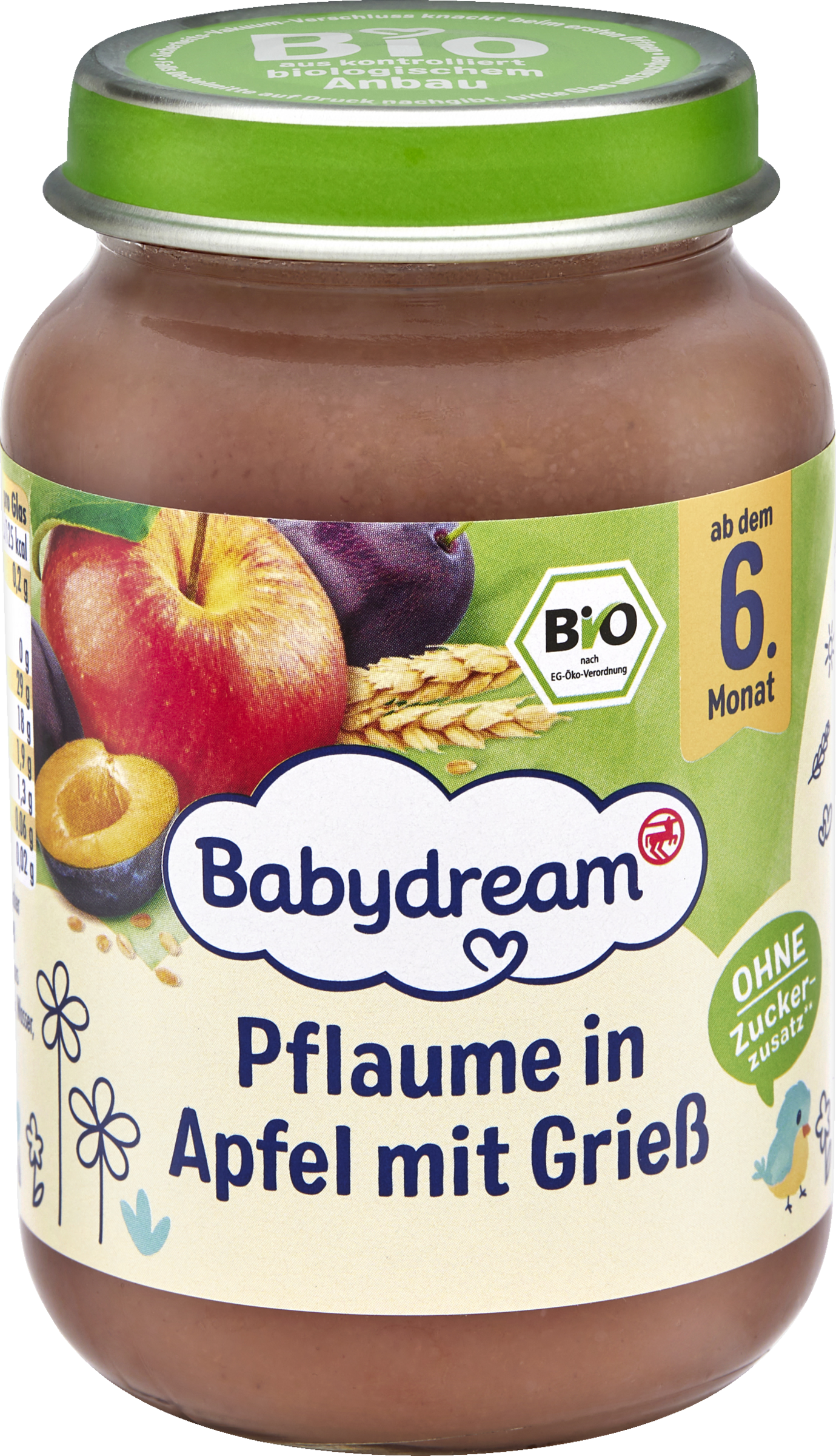 Babydream Organic Plum in Apple with Semolina