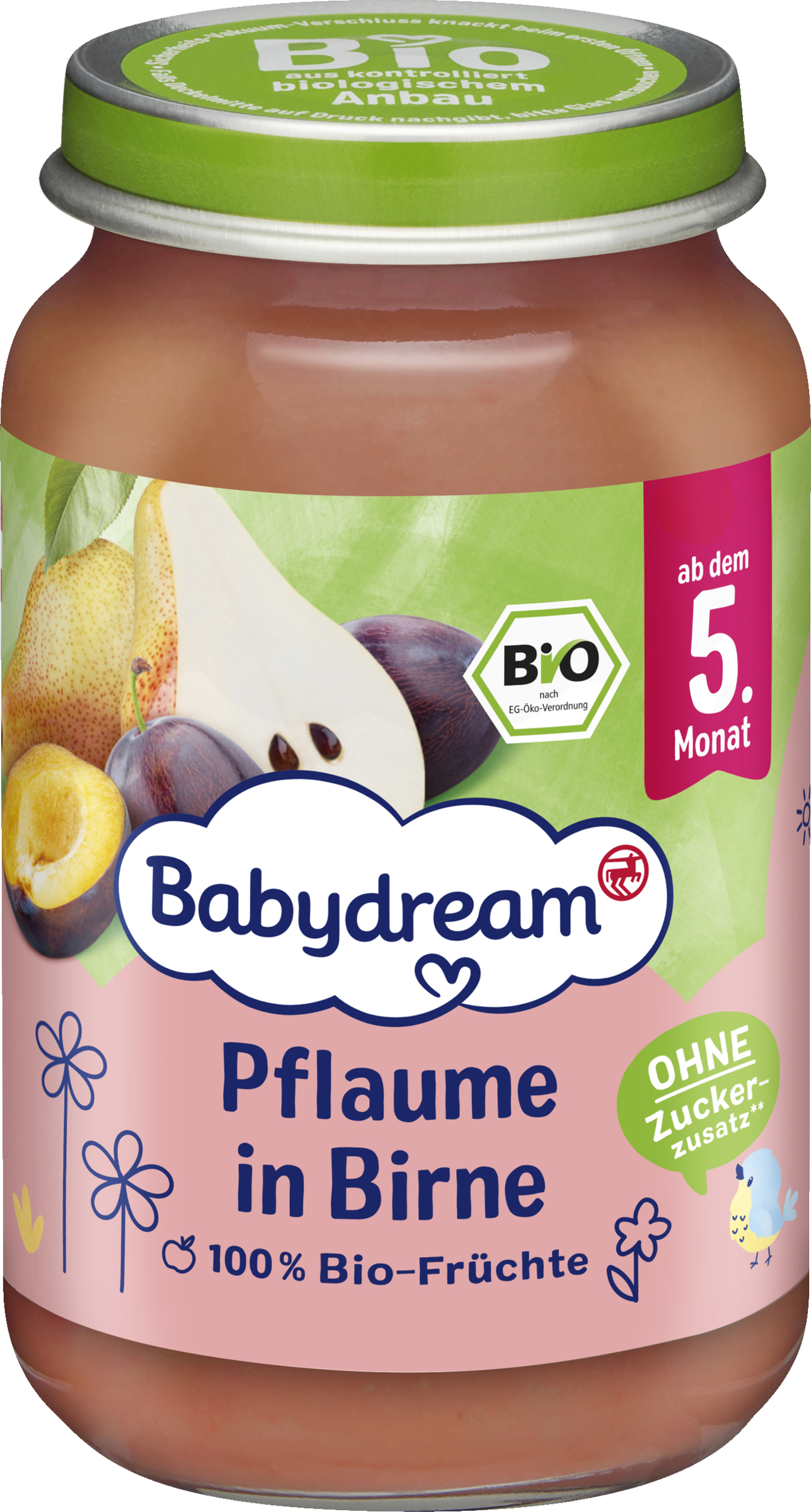 Babydream Organic Plum in Pear, 190 gm