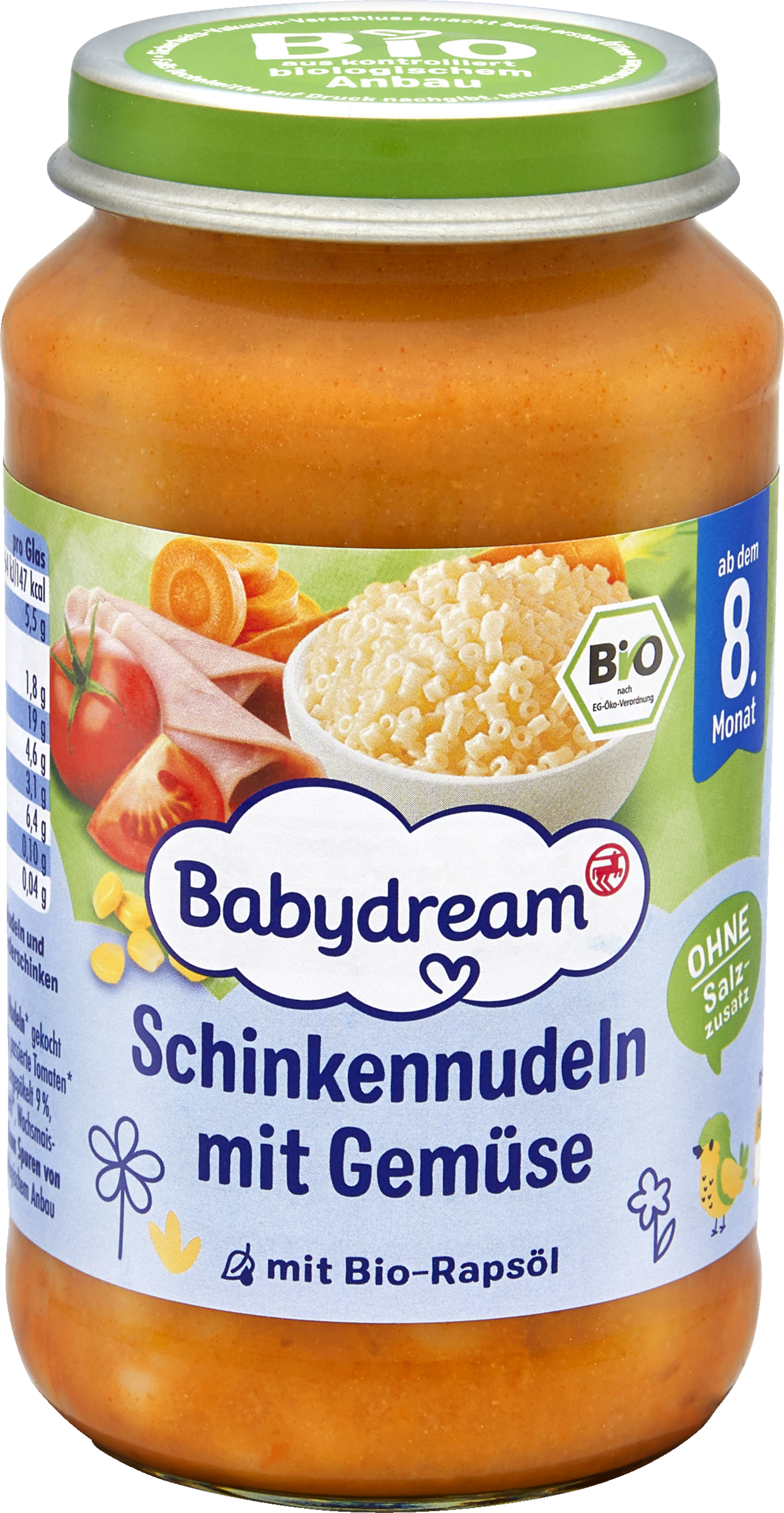 Babydream organic ham noodles with vegetables