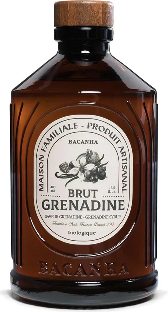 Bacanha Sirop Brut de Grenadine 400 ml - Grenadine syrup with cane sugar 400 ml