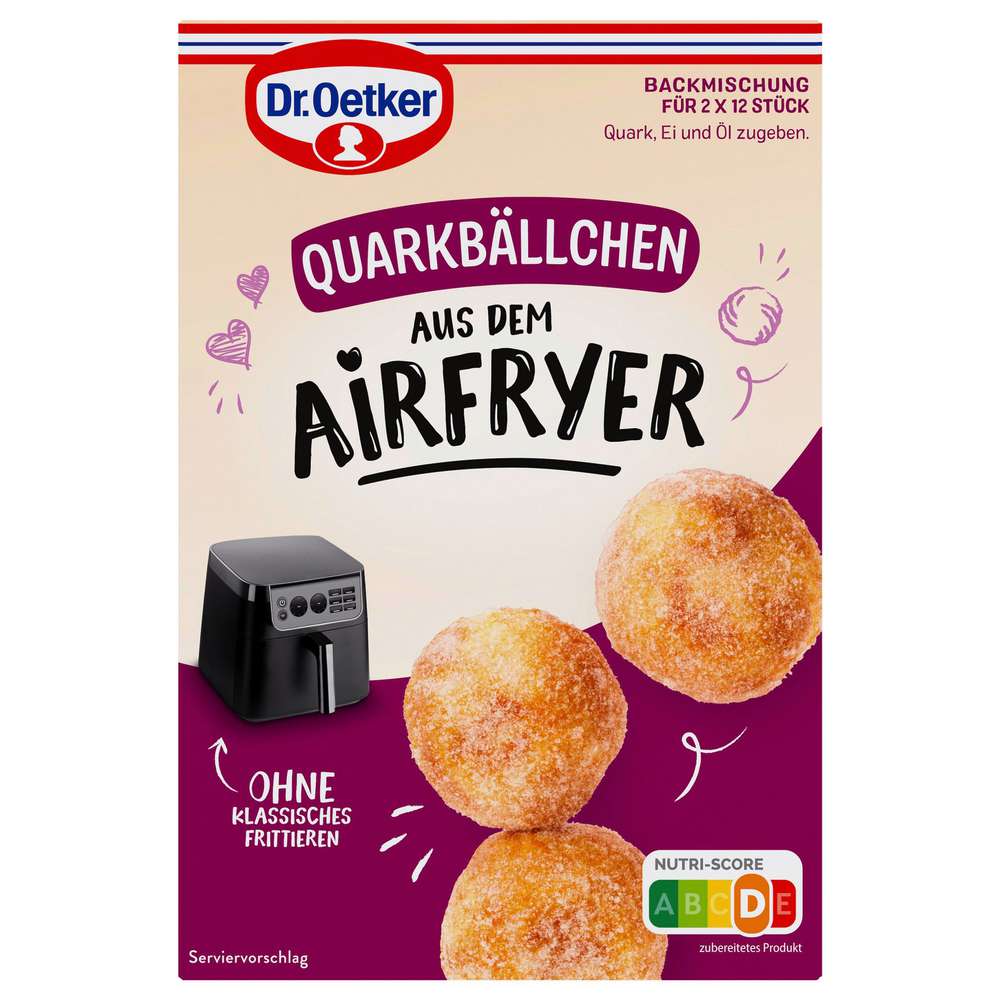 Dr. Oetker Airfryer baking mix, quark balls