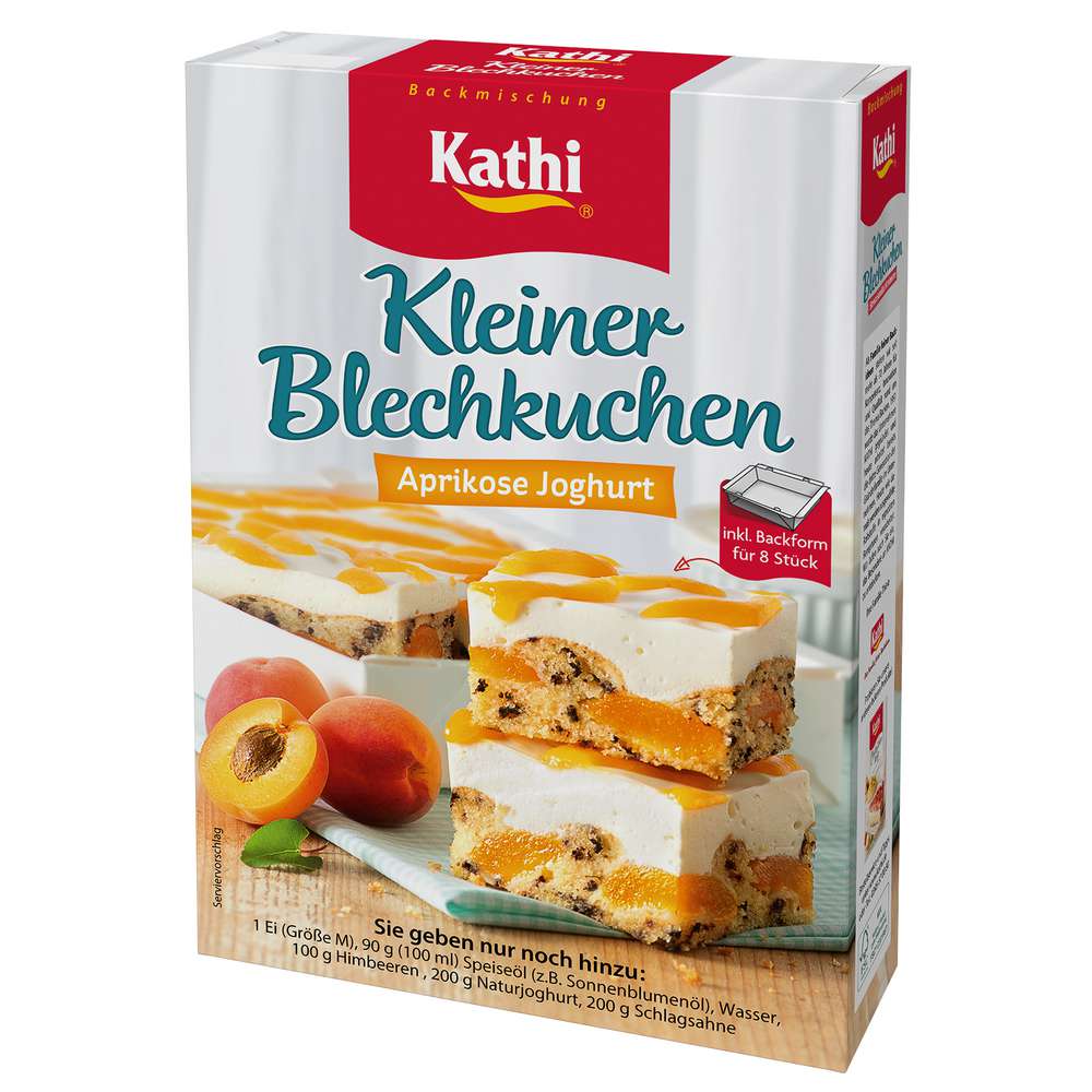 Baking mix for sheet cakes, apricot yogurt