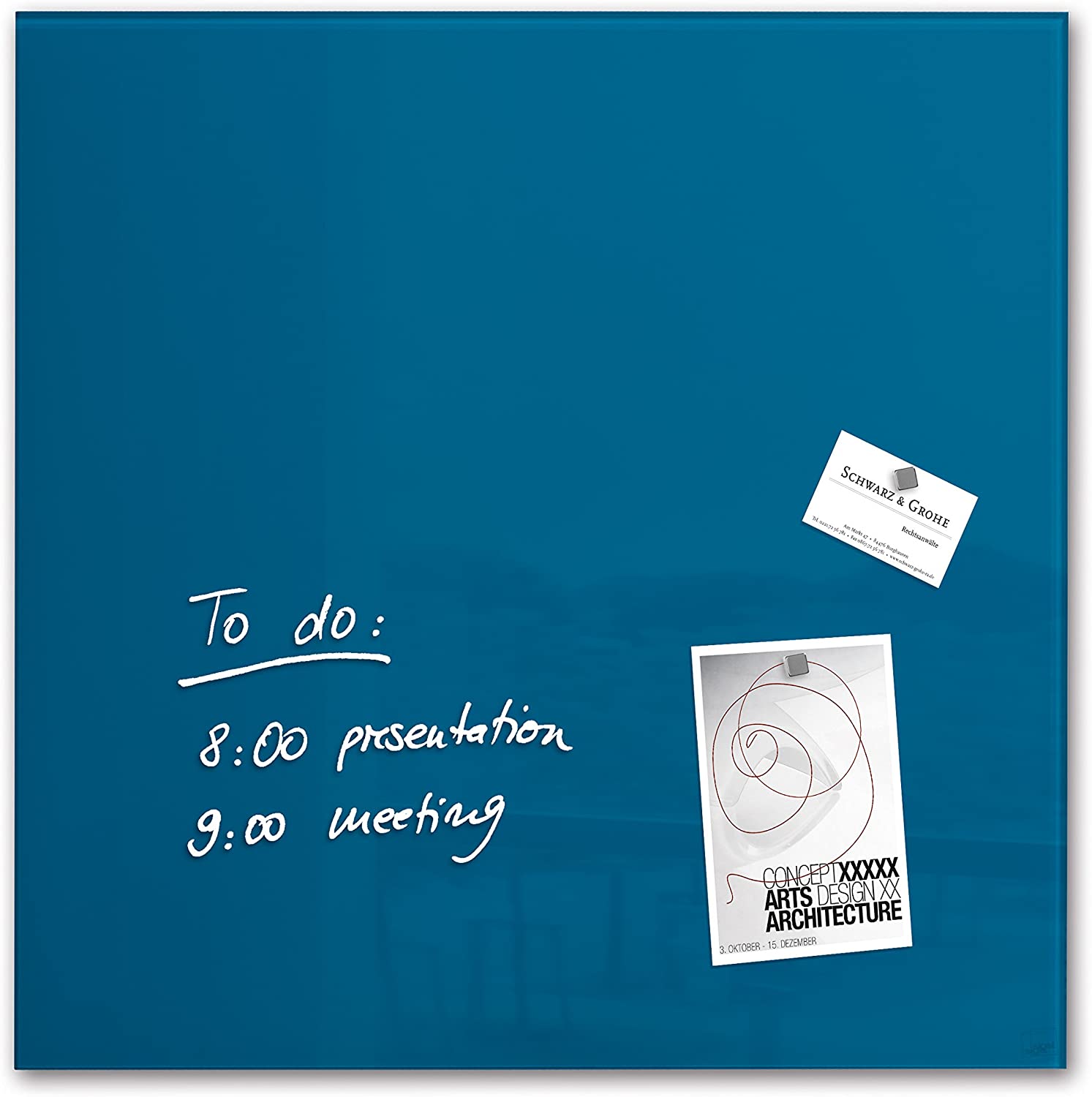 Sigel Artverum Magnetic Glass Panel 480 x 480 x 15 mm Petrol Blue